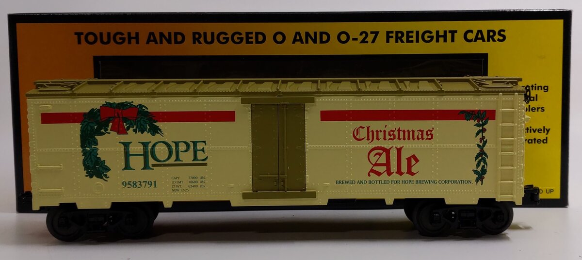 MTH 30-78086 O Gauge Hope Christmas Ale Modern Reefer Car #9583791
