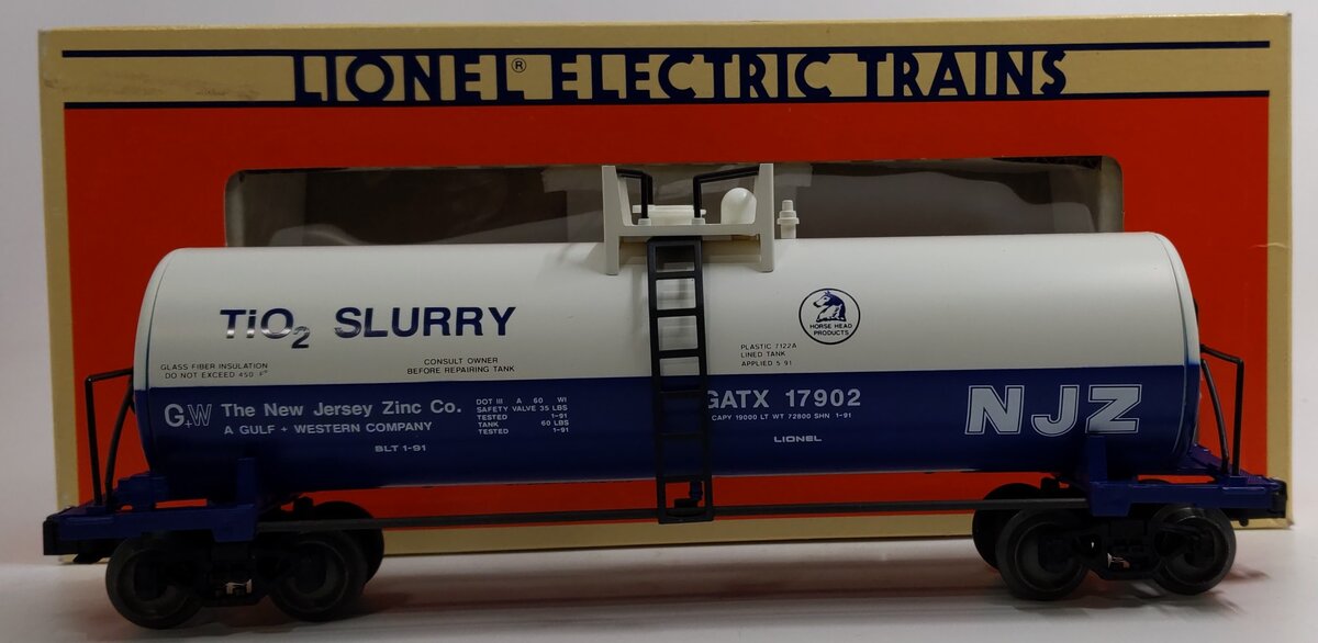 Lionel 6-17902 O Gauge New Jersey Zinc Unibody Tank Car LN/Box