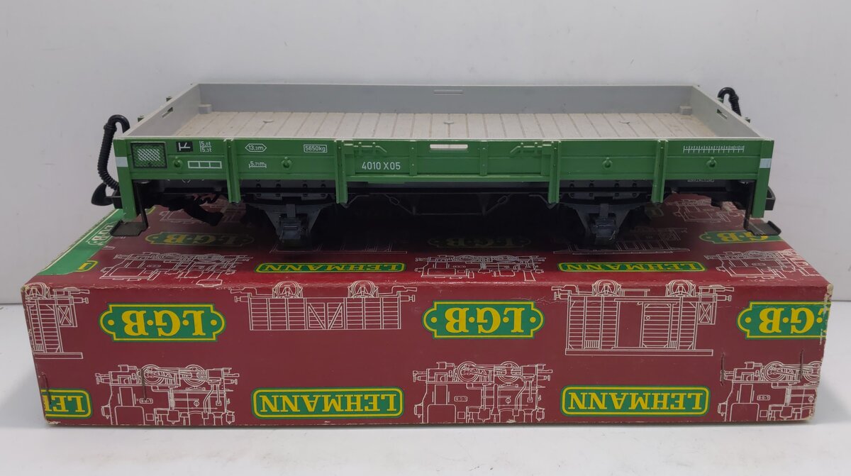 LGB 4010 G Scale Green 4-Wheel European Low Side Gondola EX/Box