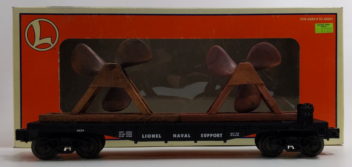 Lionel 6-36016 O Gauge Lionel Naval Support Flatcar w/ Propellers #6424 NIB
