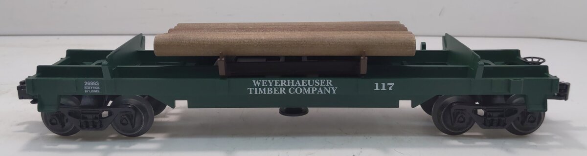 Lionel 6-26883 O Gauge Weyerhaeuser Log Dump Car #117 LN/Box