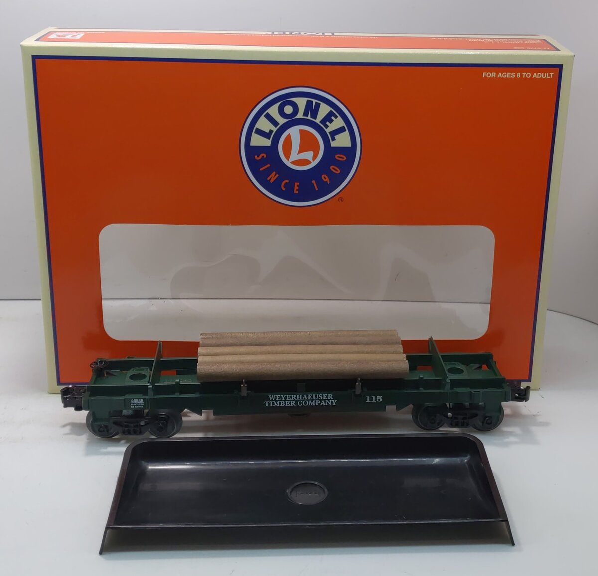 Lionel 6-26888 O Gauge Weyerhaeuser Log Dump Car #115 LN/Box