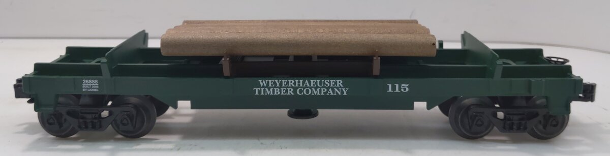 Lionel 6-26888 O Gauge Weyerhaeuser Log Dump Car #115 LN/Box