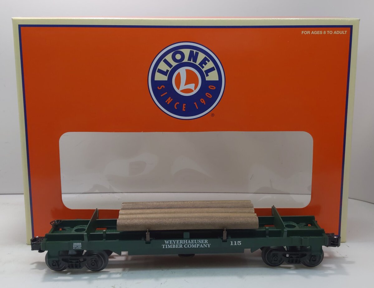 Lionel 6-26888 O Gauge Weyerhaeuser Log Dump Car #115 LN/Box