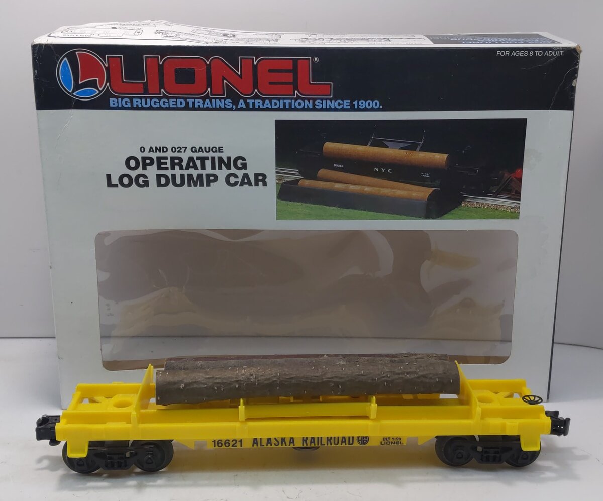 Lionel 6-16621 O Gauge Alaska Operating Log Dump Car LN/Box