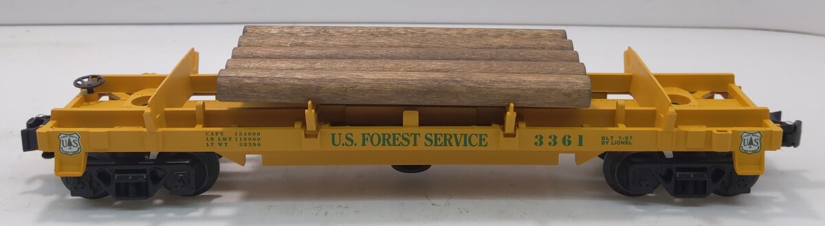 Lionel 6-16748 O Gauge U.S Forest Service Operating Log Dump Car #3361 LN/Box