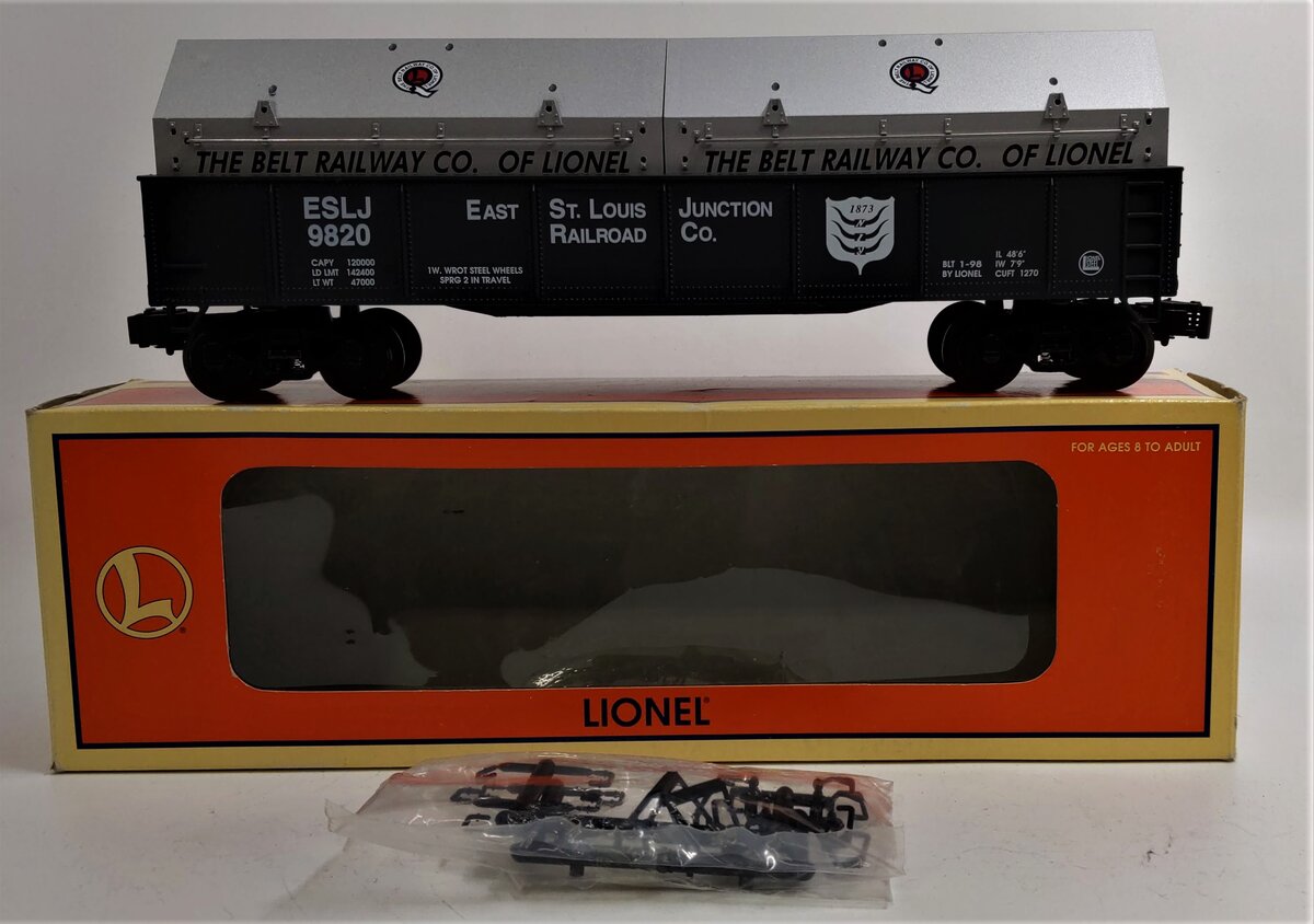 Lionel 6-26913 O Gauge East St. Louis Junction Gondola W/ Coil Covers #9820 LN/Box