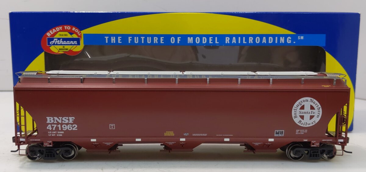 Athearn 89273 HO BNSF Trinity 5161 cu ft Covered Hopper #471962 EX/Box