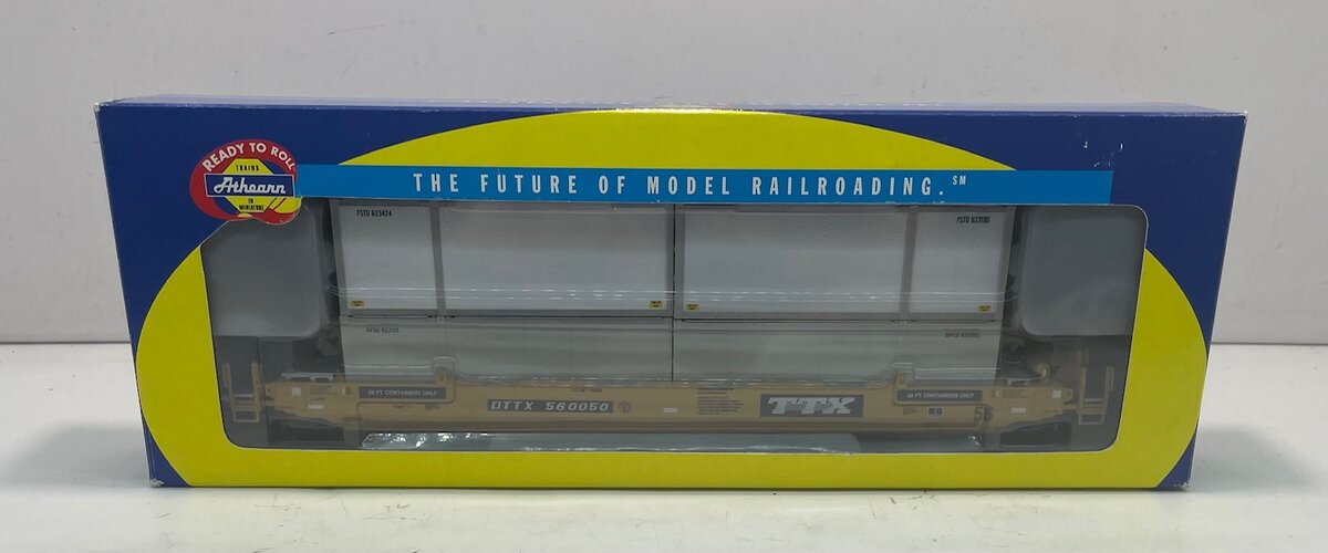 Athearn 91102 HO Scale TTX 56' Well Car w/ 4 28' Containers #560050 LN/Box