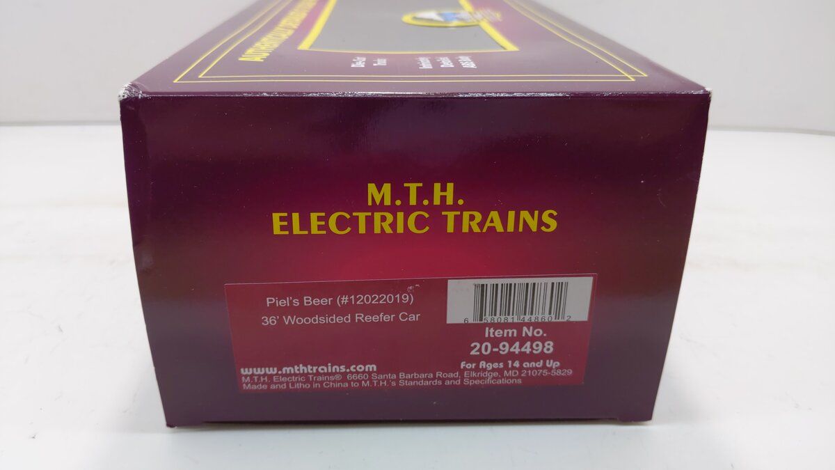 MTH 20-94498 O Piel's Beer 36' Woodsided Reefer Car LN/Box