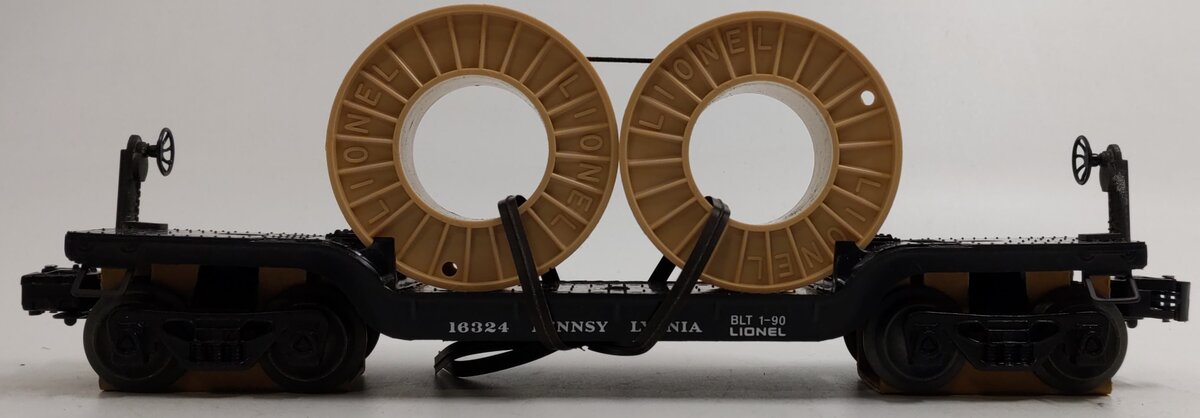Lionel 6-16324 O Gauge Pennsylvania Depressed Center Flatcar with Cable Reels LN/Box