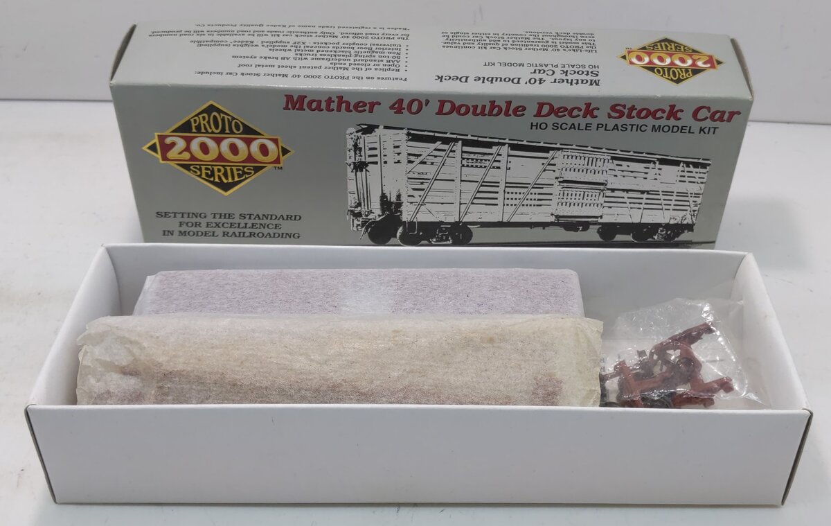Proto 2000 HO Northern Pacific Mather 40' Double Deck Stock Car # 80081 Kit