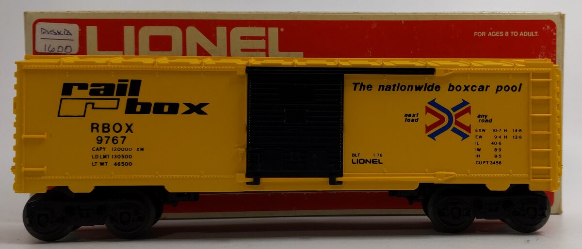 Lionel 6-9767 O Gauge Rail Box Boxcar EX/Box