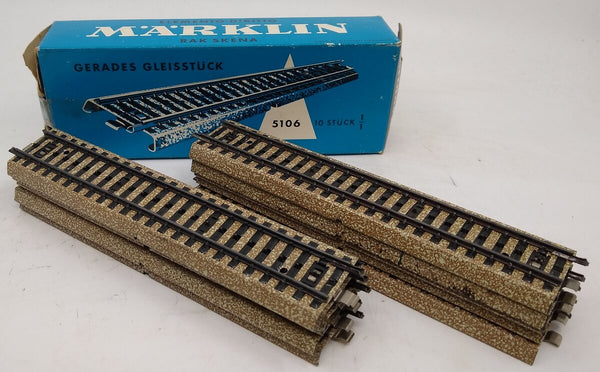 Marklin 5106 HO M Track Metal Straight Track (Box of 10) LN/Box