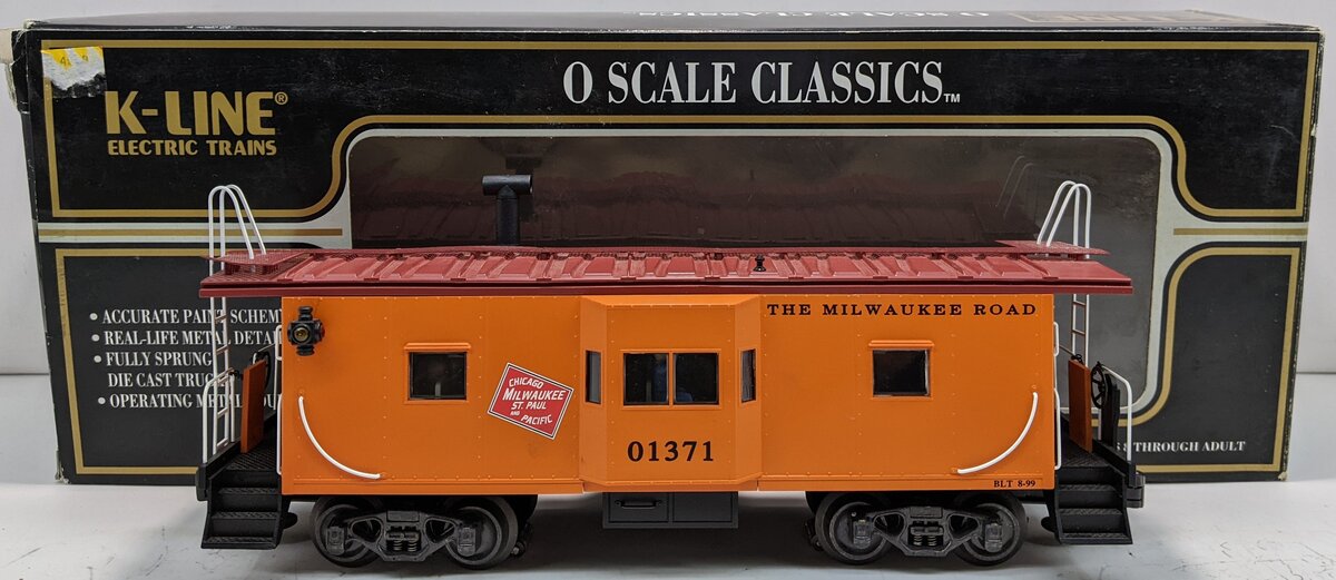 K-Line K612-1371 O Milwaukee Road Bay Window Caboose #01371 LN/Box