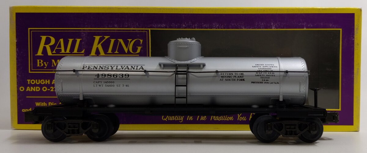 MTH 20-7300 O Gauge Pennsylvania Single Dome Tank Car #498639 LN/Box