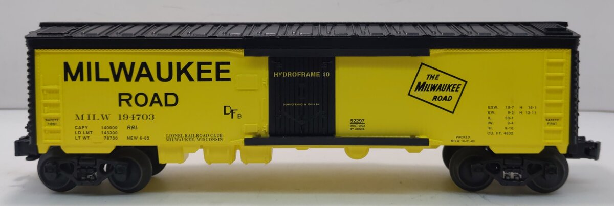 Lionel 6-52297 O Gauge Milwaukee Road Reefer Car #194703 LN/Box