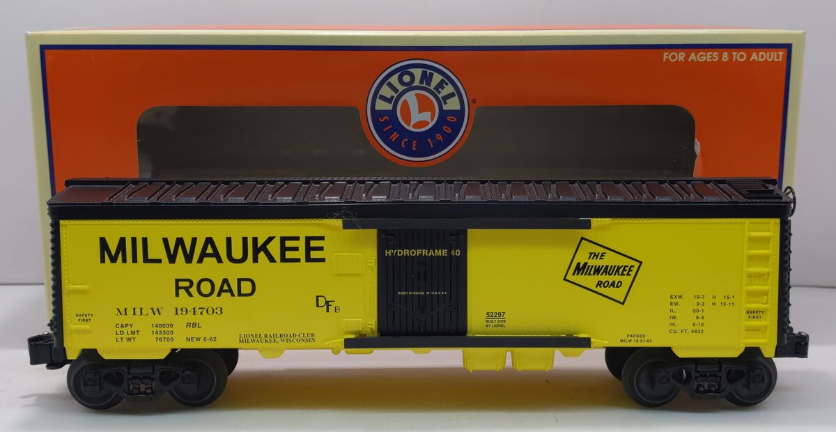 Lionel 6-52297 O Gauge Milwaukee Road Reefer Car #194703 LN/Box