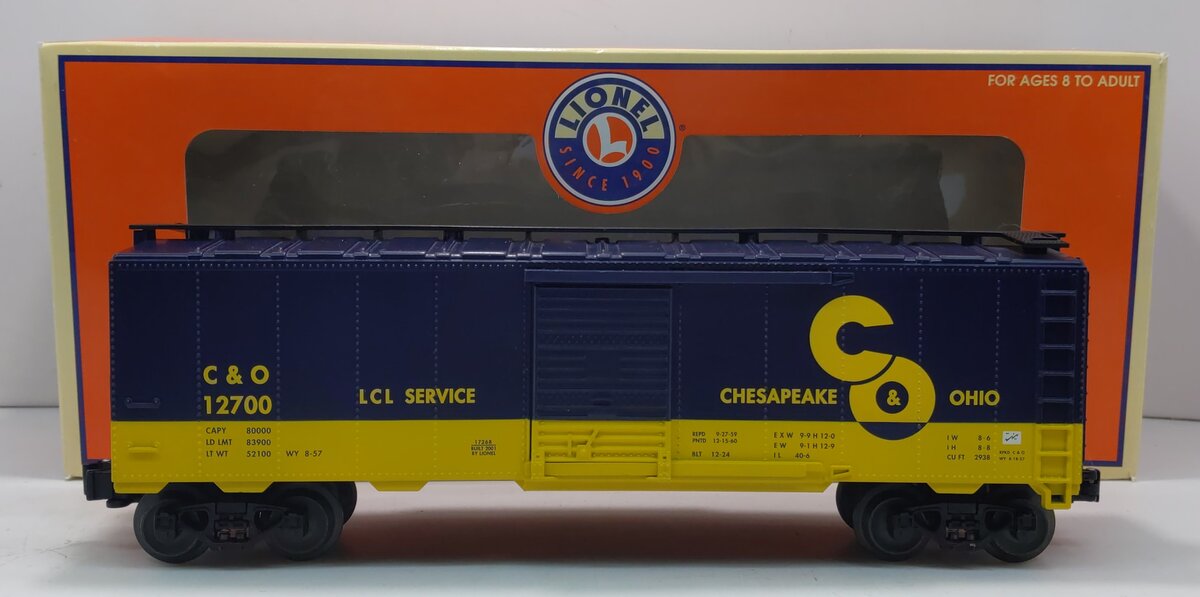 Lionel 6-17268 O Chesapeake & Ohio 9464 Boxcar #12700 LN/Box
