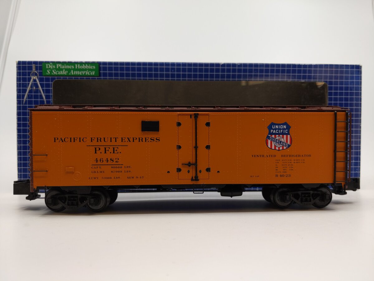 Des Plaines Hobbies SSA2302.4 S Scale PFE Refrigerator Car #46482 LN/Box