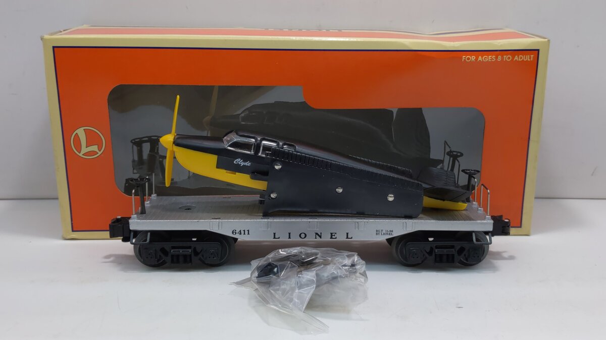 Lionel 6-19430 O Gauge AT&SF Flatcar # 6411 w/Beechcraft Bonanza LN/Box