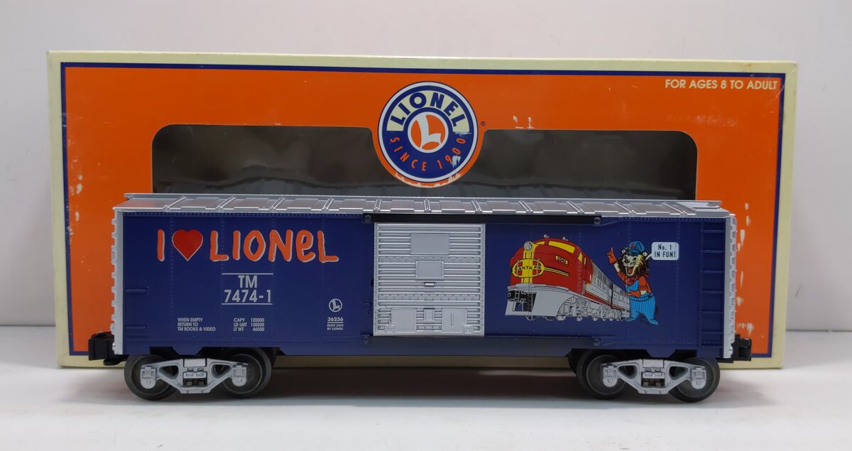 Lionel 6-36236 O Gauge I Love Lionel Boxcar #7474-1 NIB