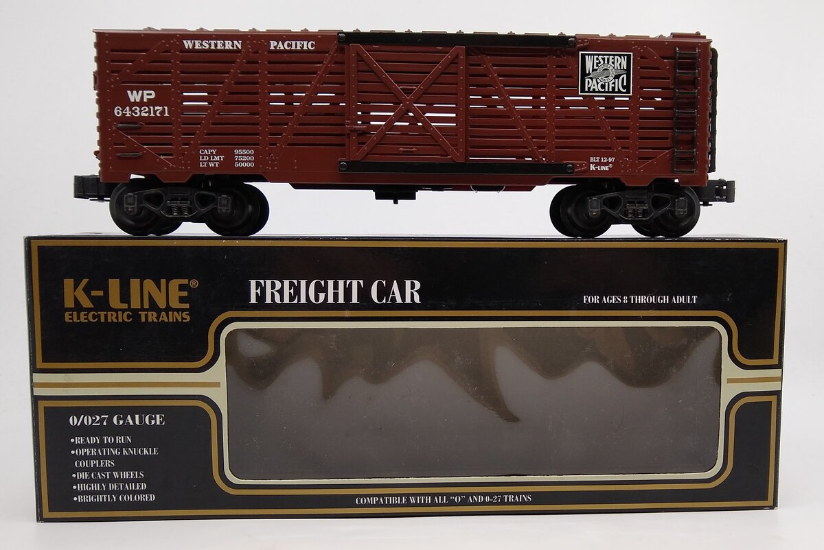 K-Line K643-2171 O Gauge Western Pacific Stock Car LN/Box