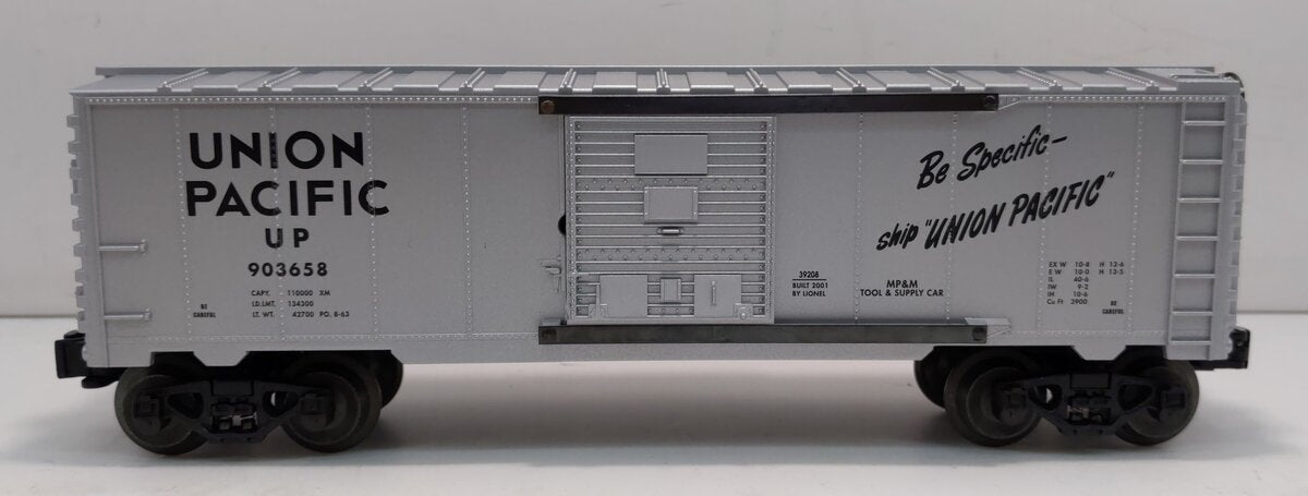 Lionel 6-39208 O Gauge Union Pacific Silver Boxcar #903658