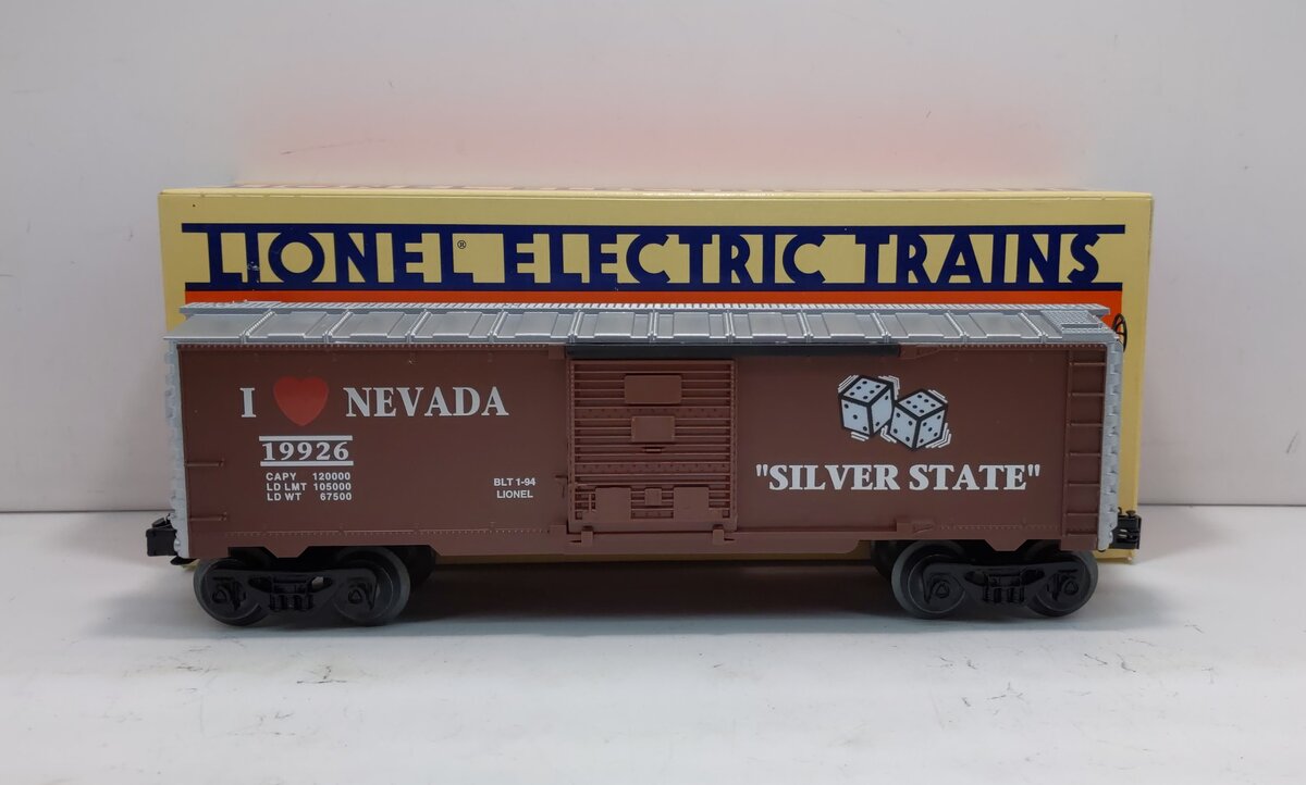 Lionel 6-19926 O Gauge I Love Nevada Boxcar EX/Box