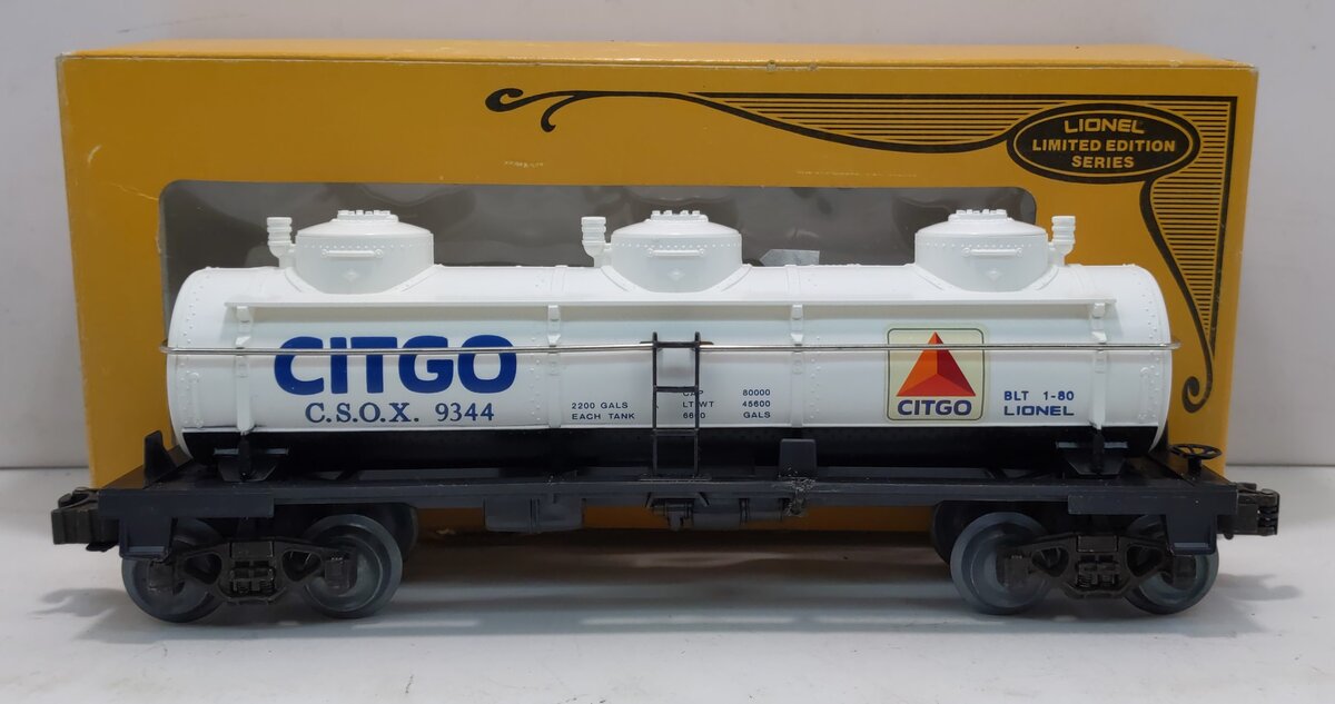 Lionel 6-9344 O Gauge Citgo Triple Dome Tank Car LN/Box