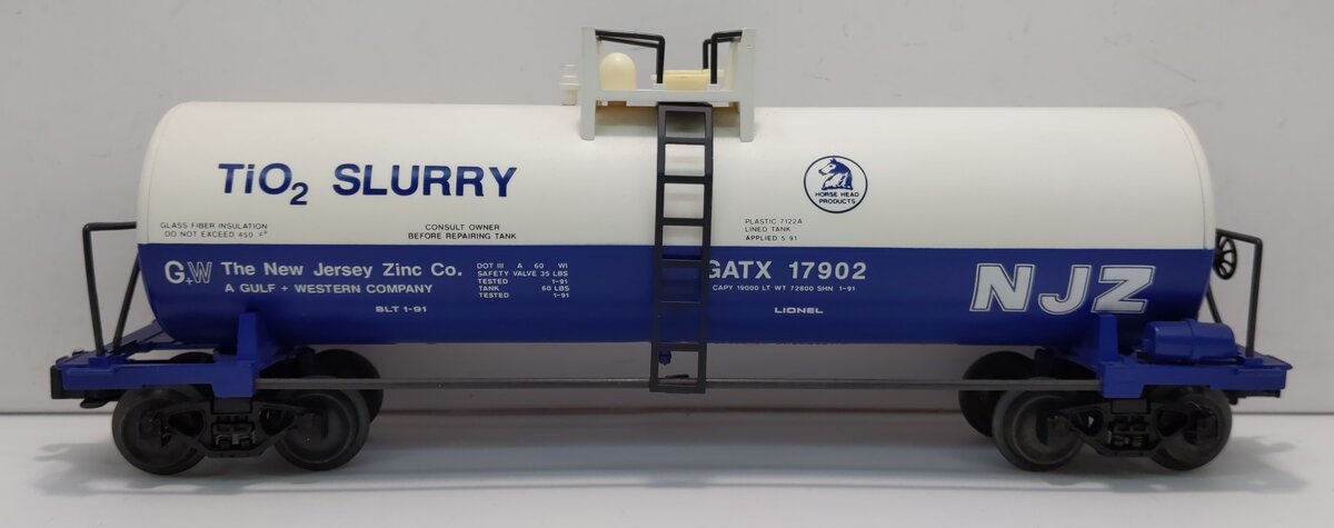 Lionel 6-17902 O Gauge New Jersey Zinc Unibody Tank Car LN/Box