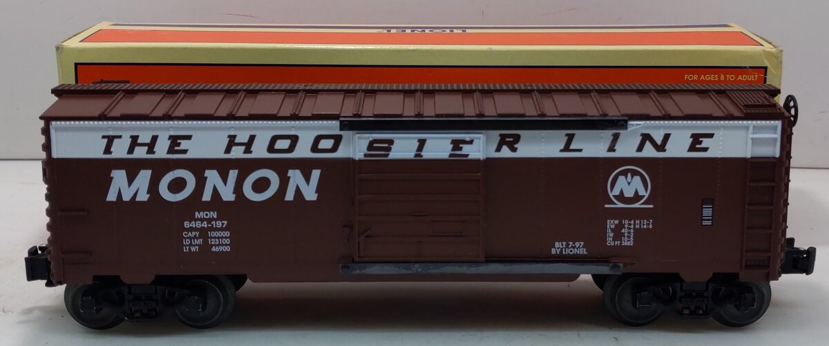 Lionel 6-19289 O Gauge Monon Hoosier Line 6464 Boxcar #6464-197 LN/Box