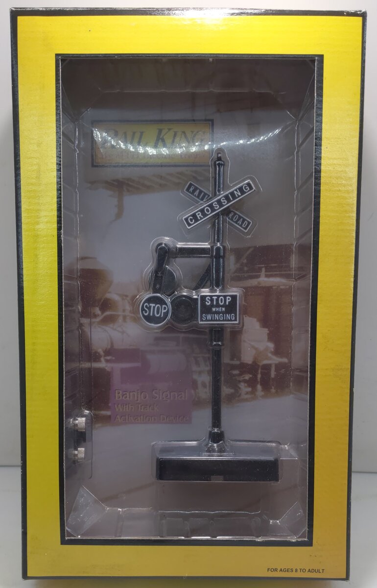 MTH 30-1093 O Black Base W/White Lettering Operating Banjo Signal #140 Diecast