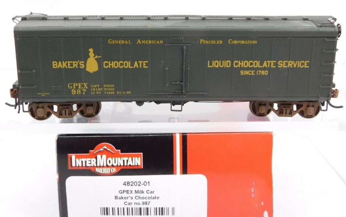 InterMountain 48202-01 HO Scale Baker's Chocolate Milk Car #987 LN/Box