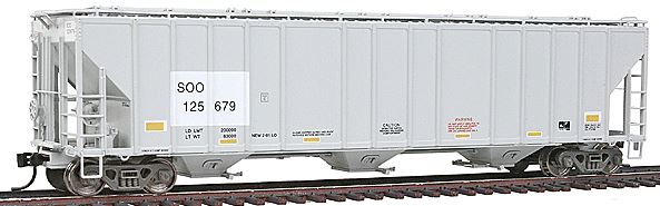 Walthers 932-41204 HO Soo Line Evans 4780 3-Bay Covered Hopper #125679