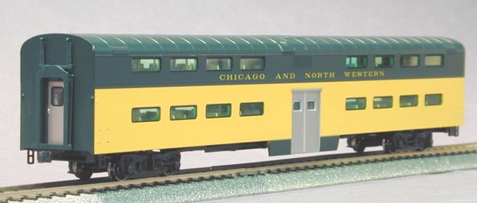 Kato 35-6032 HO Scale CNW Bi-Level 4 Window Passenger Coach Car