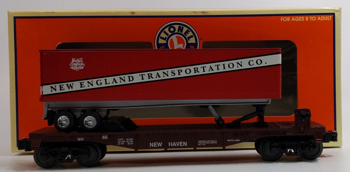 Lionel 6-52306 O Gauge NETCA 2003 NH Flatcar w/New England Transp. Trailer LN/Box
