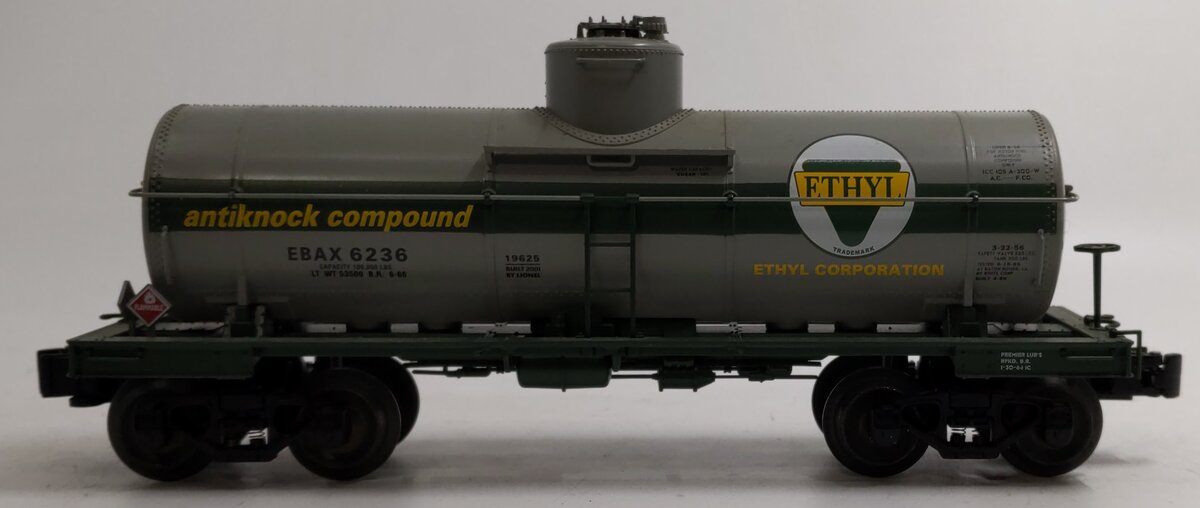 Lionel 6-19625 O Gauge Ethyl Single Dome Tank Car #6236 LN/Box