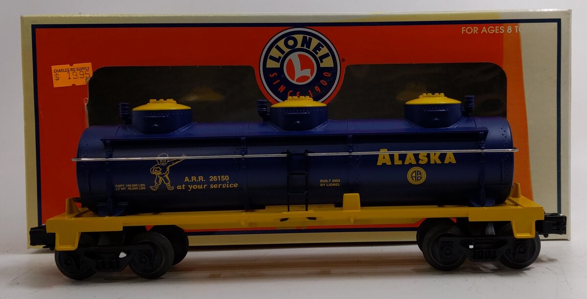 Lionel 6-26150 O Gauge Alaska 3 Dome Tank Car NIB
