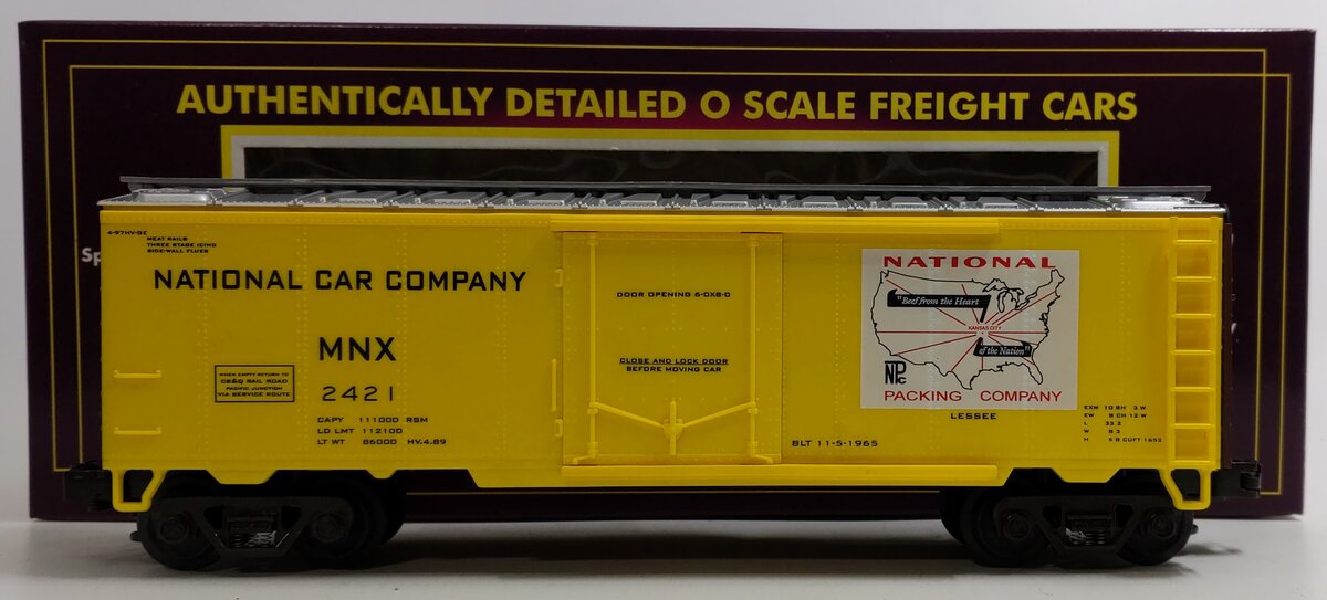 MTH 20-9402 O Gauge National Car Company Refrigerator Car #2421 LN/Box