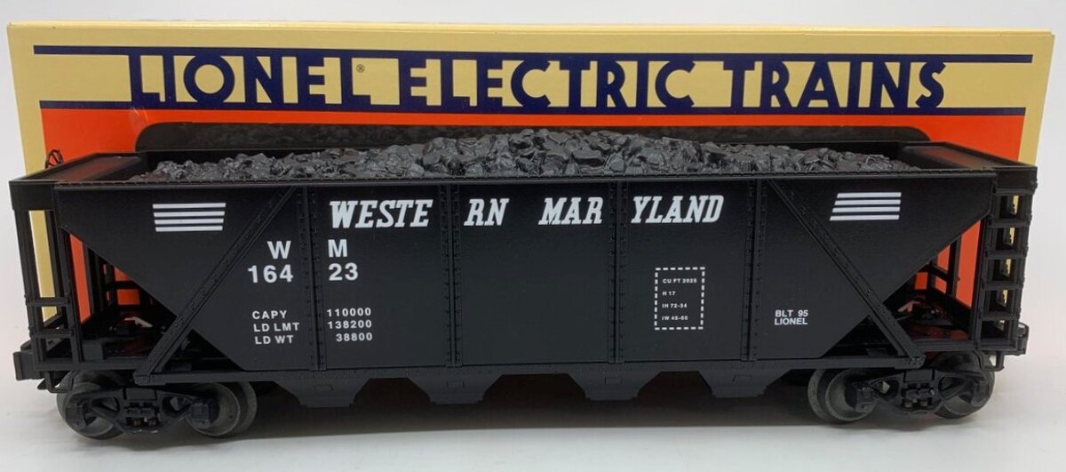 Lionel 6-16423 O Gauge Western Maryland Hopper w/Coal Load LN/Box