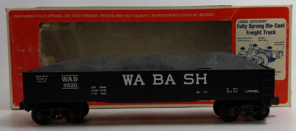 Lionel 6-9820 O Gauge Wabash Gondola Car #9820 VG/Box