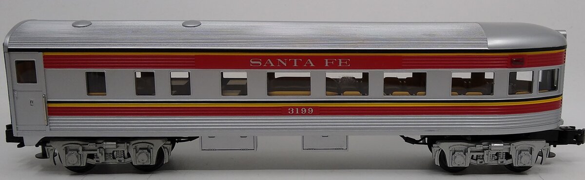 MTH 30-6103S-3 O Gauge Santa Fe Observation Car #3199 LN/Box