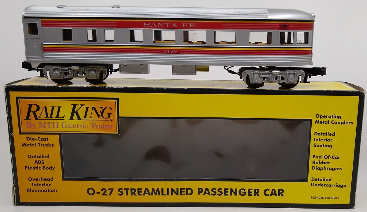 MTH 30-6103S-3 O Gauge Santa Fe Observation Car #3199 LN/Box