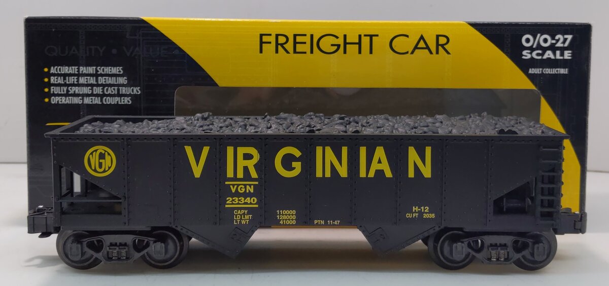 K-Line k622-44613 O Gauge Virginian Ribbed Hopper #23340 LN/Box