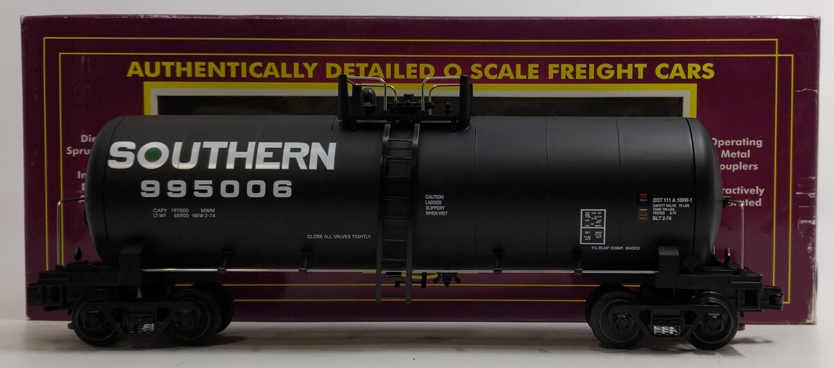 MTH 20-92009 O Gauge Southern Tank Car #995006 LN/Box
