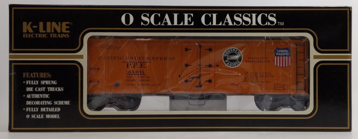 K-Line K762-2114 O Gauge Pacific Fruit Express Reefer Car #65405 LN/Box