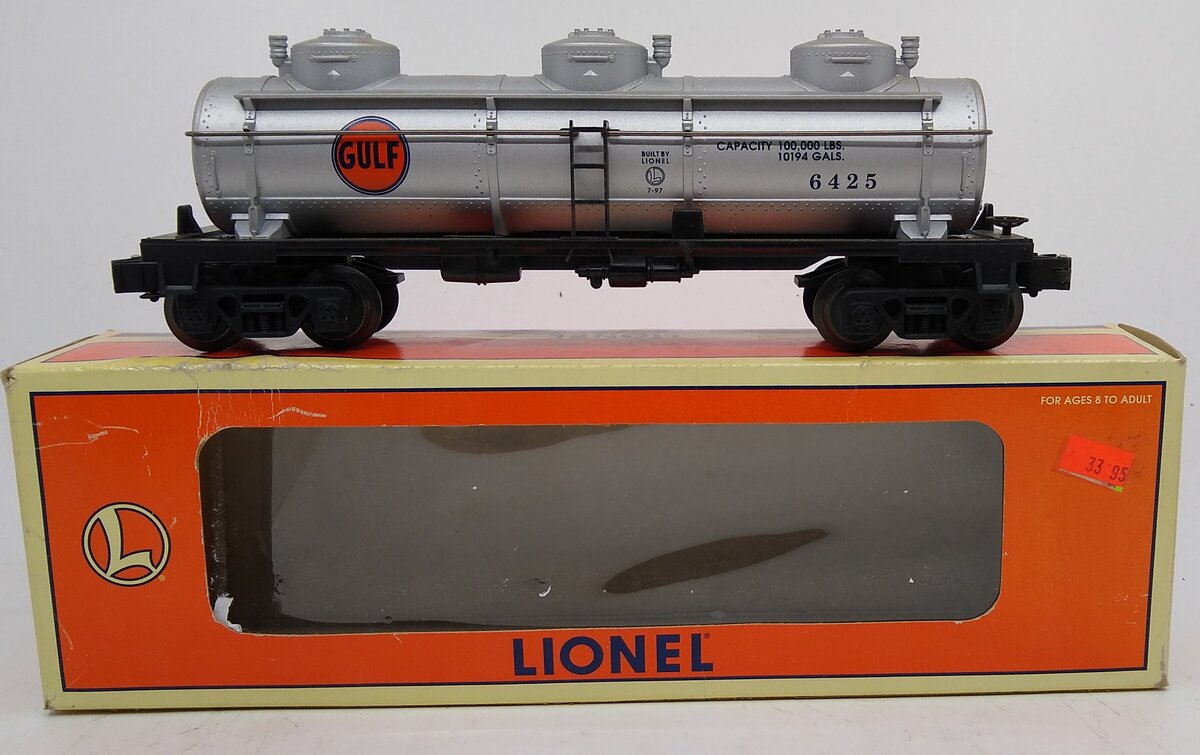 Lionel 6-19612 O Gauge Gulf Triple Dome Tank Car #6425 LN/Box