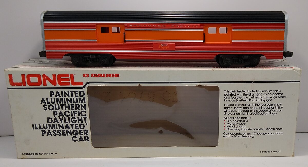 Lionel 6-9589 O Gauge Southern Pacific Daylight Aluminum Baggage Car LN/Box