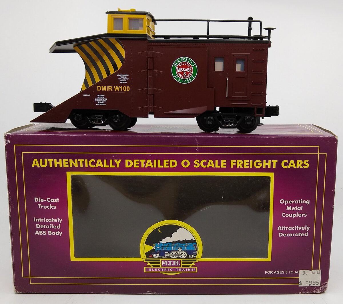 MTH 20-98236 O Gauge Duluth, Missabe & Iron Range Snow Plow #W100 LN/Box